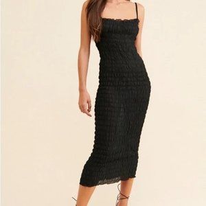 Lioness Charmed Black Midi Dress Size Small